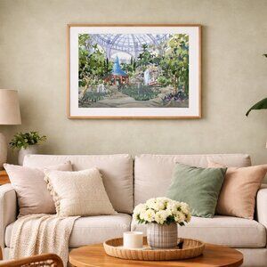 The Secret Garden Pavilion – Limited Edition Signed Art Print by Kurt Xu 12x16